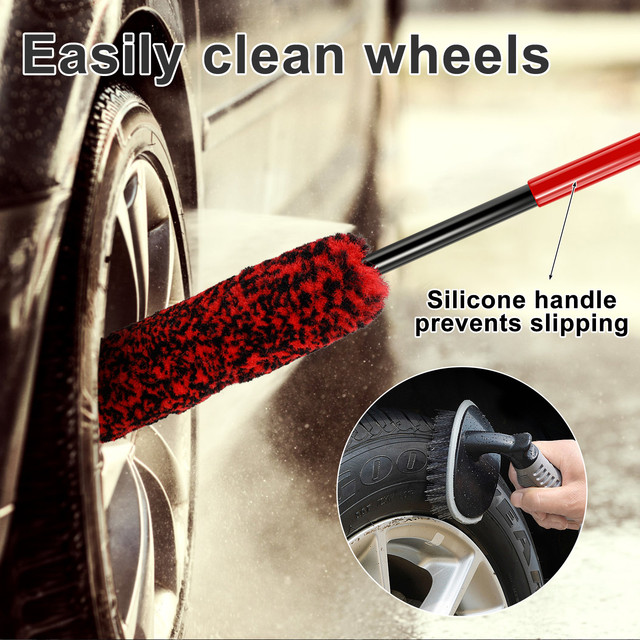 5Pcs Car Wheel Rim Brush Flexible Wheel Cleaning Brush Detailing Brushes  Kit for Car Care Auto Motorcycle Tires Clean Tool - AliExpress
